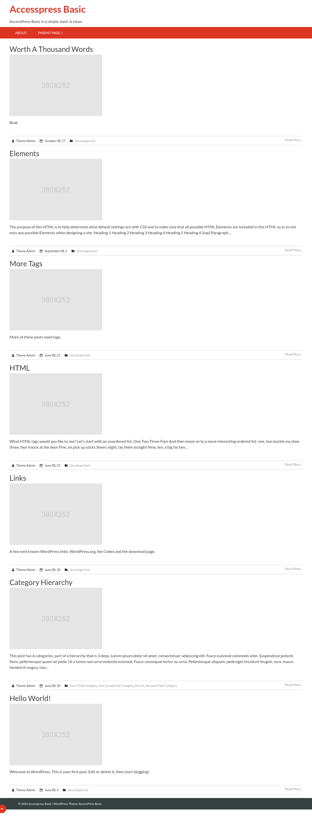 Десктоп (ниже) — Accesspress Basic