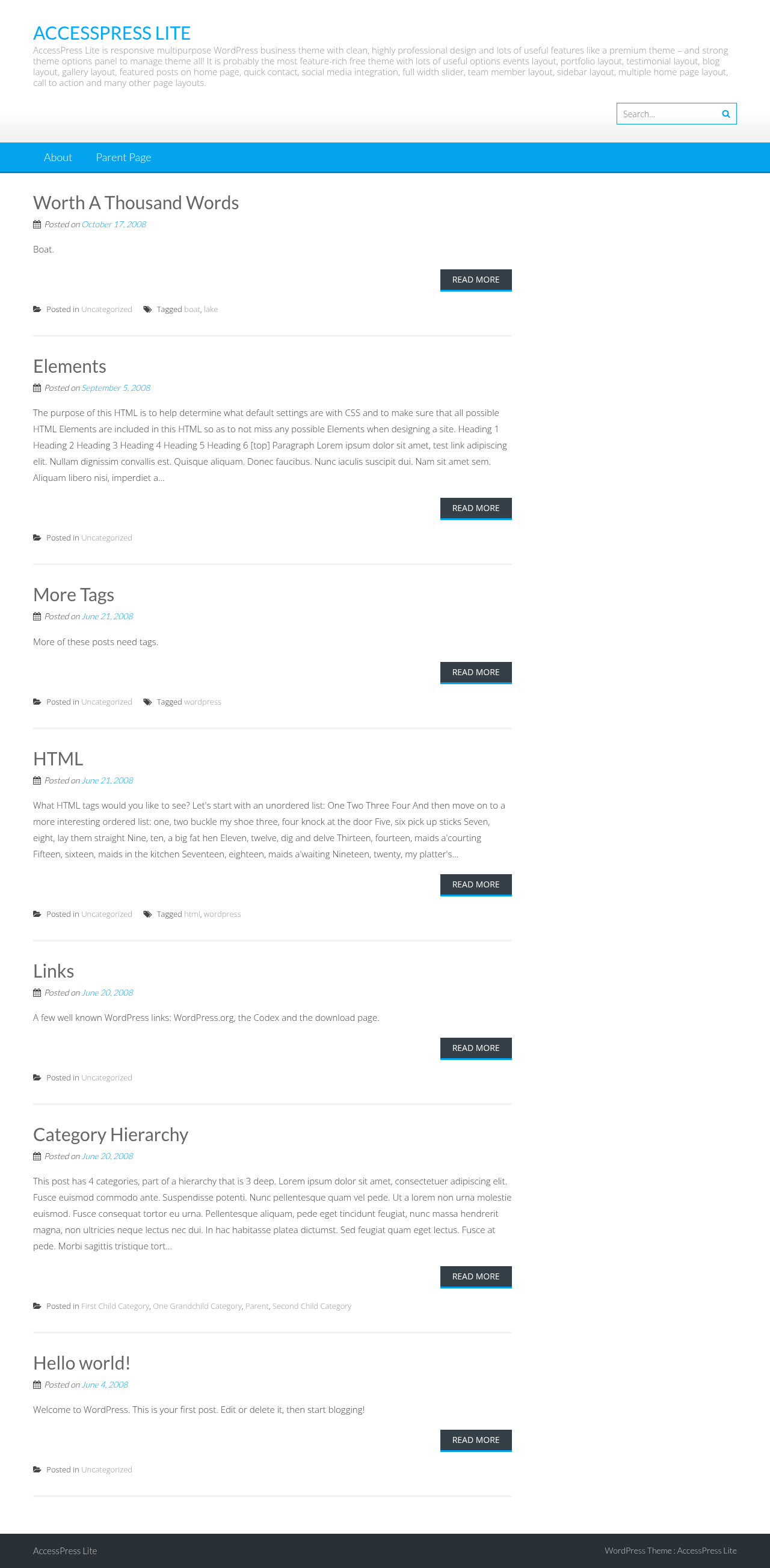 Десктоп (ниже) — AccessPress Lite