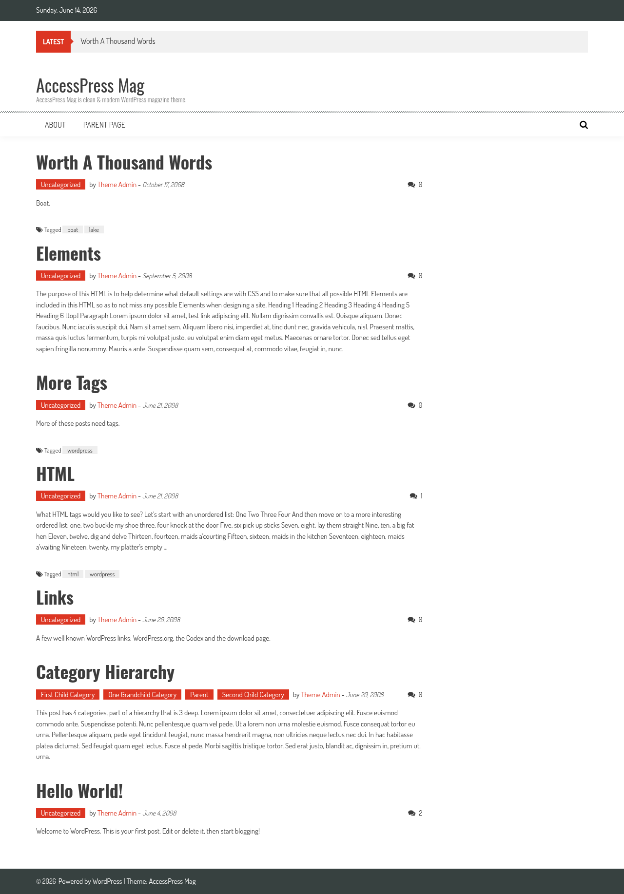Десктоп (ниже) — AccessPress Mag