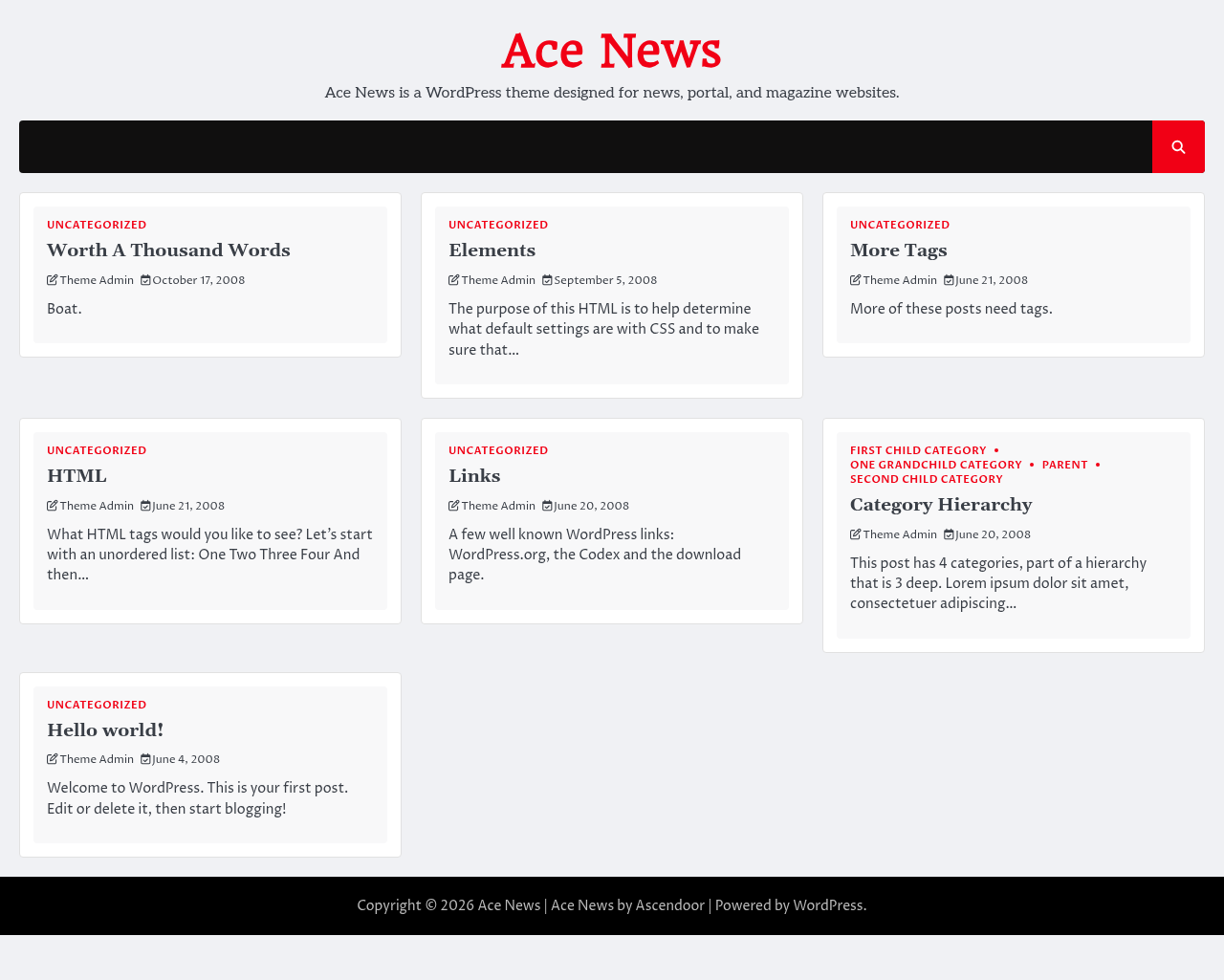 Десктоп (ниже) — Ace News