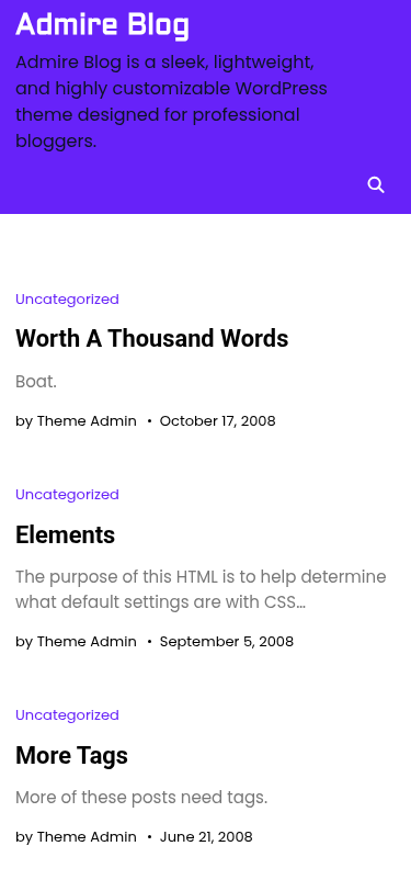 Мобильный вид — Admire Blog