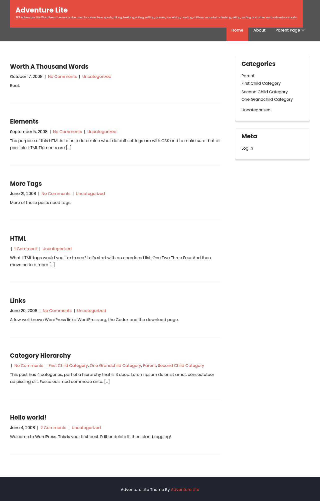 Десктоп (ниже) — Adventure Lite