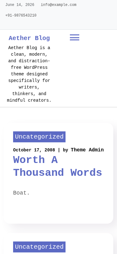 Мобильный вид — Aether Blog