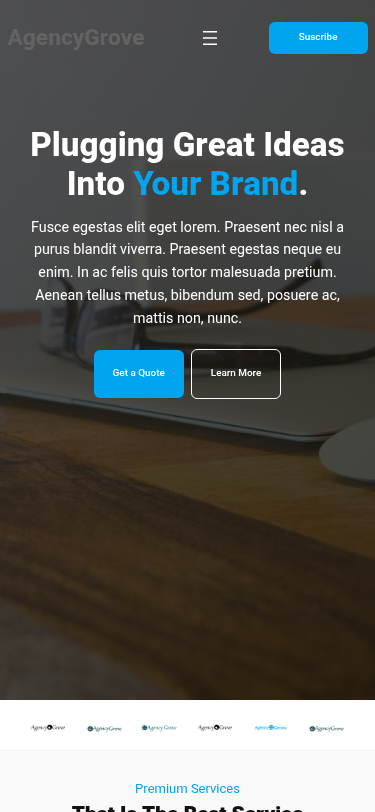 Мобильный вид — AgencyGrove