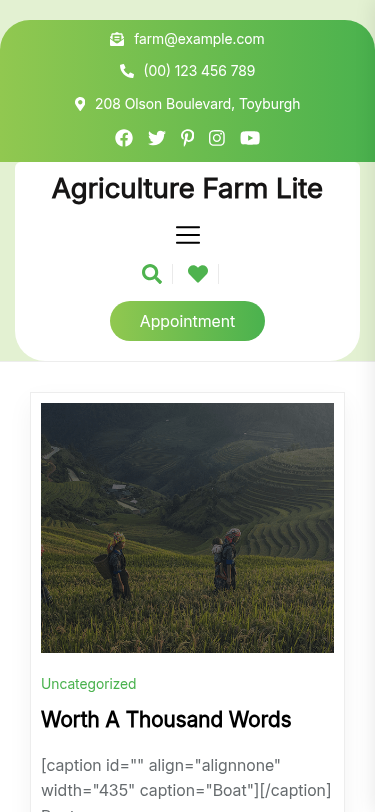 Мобильный вид — Agriculture Farm Lite