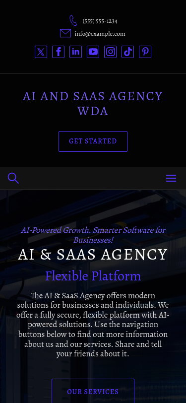 Мобильный вид — AI and SaaS Agency WDA