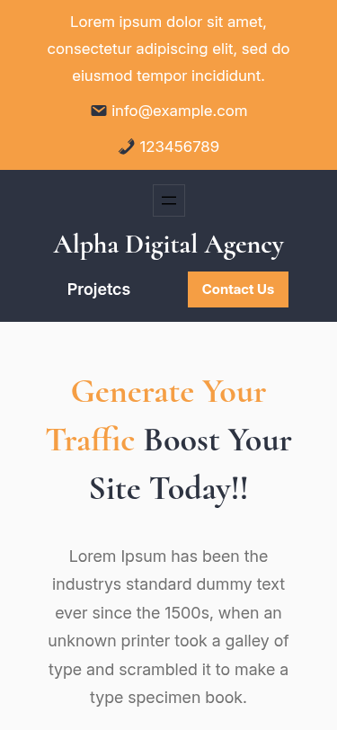 Мобильный вид — Alpha Digital Agency