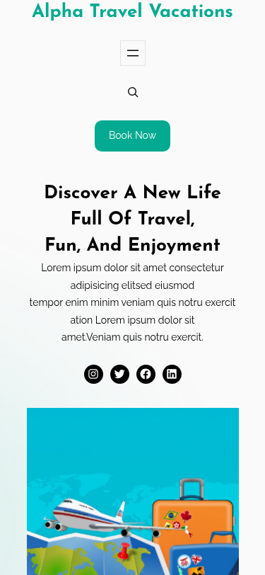 Мобильный вид — Alpha Travel Vacations