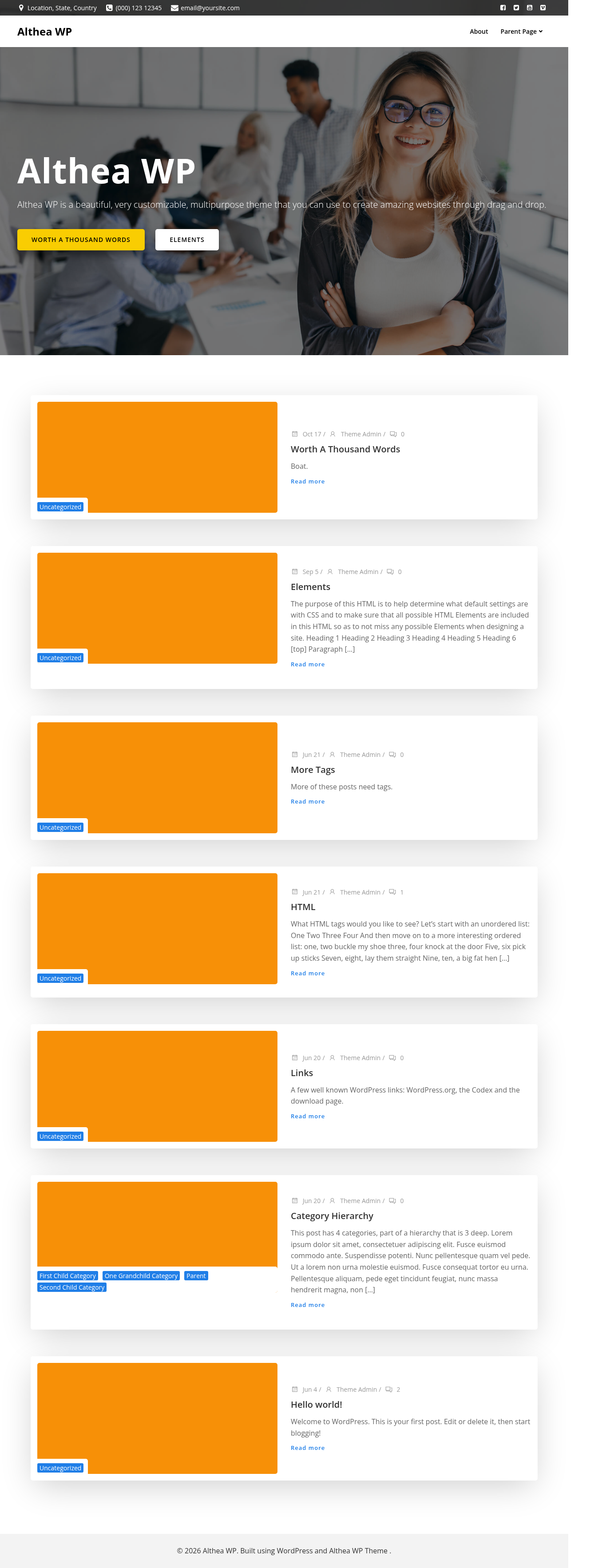 Десктоп (ниже) — Althea WP