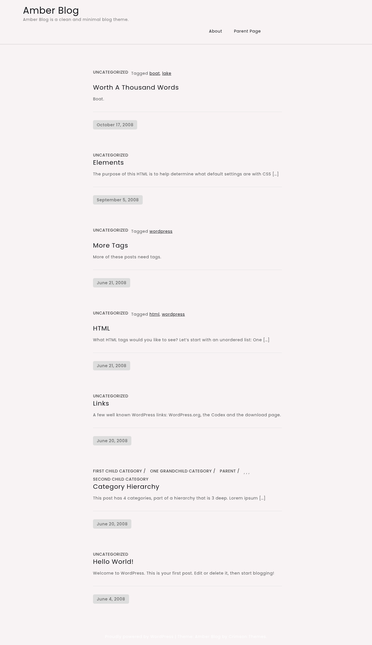 Десктоп (ниже) — Amber Blog