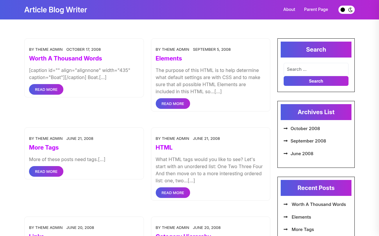 Десктоп — Article Blog Writer
