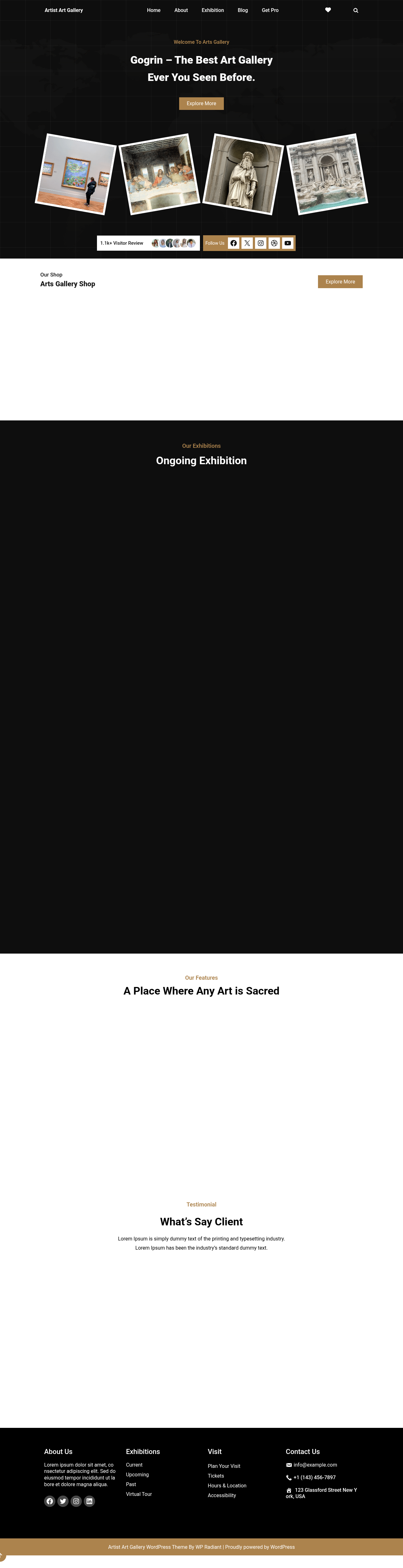 Десктоп (ниже) — Artist Art Gallery
