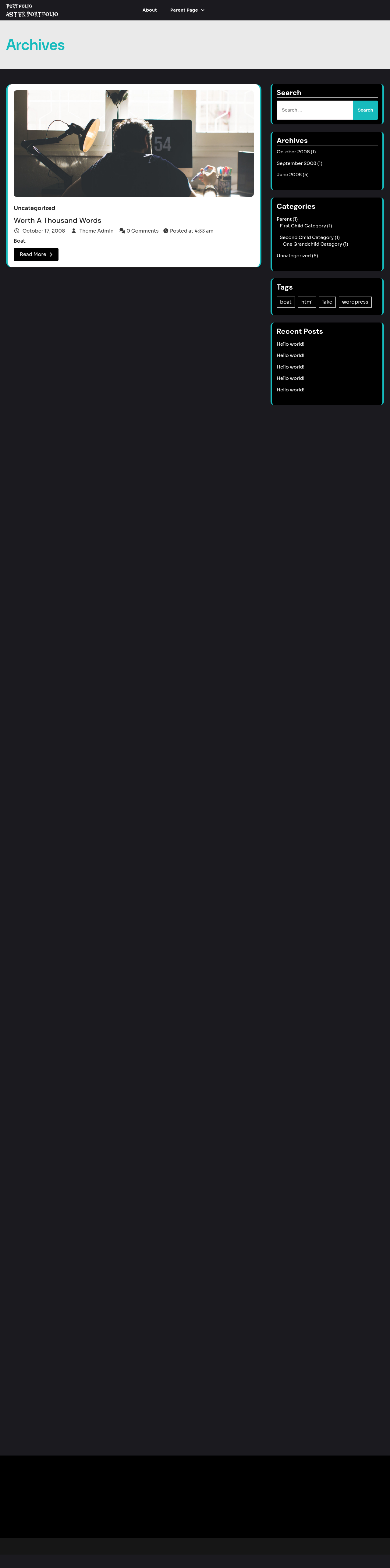 Десктоп (ниже) — Aster Portfolio
