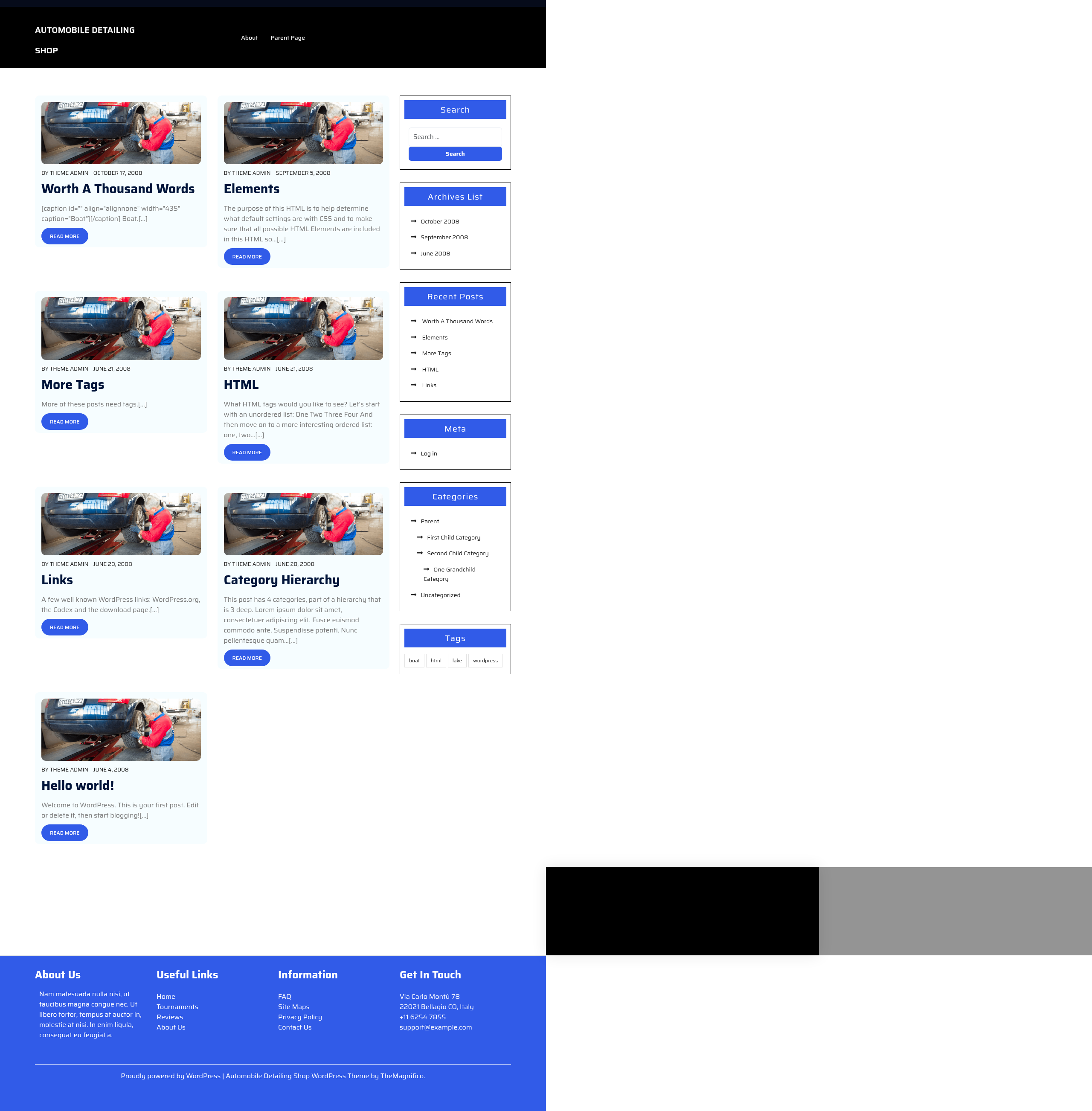 Десктоп (ниже) — Automobile Detailing Shop