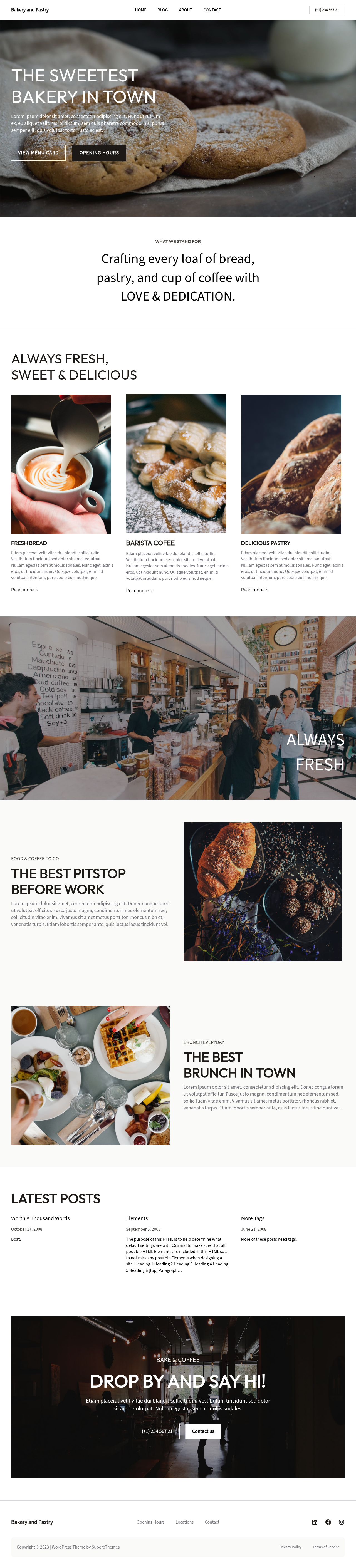 Десктоп (ниже) — Bakery and Pastry
