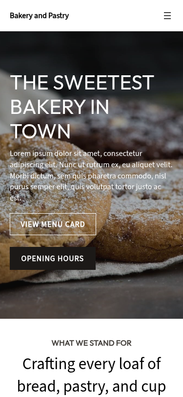 Мобильный вид — Bakery and Pastry