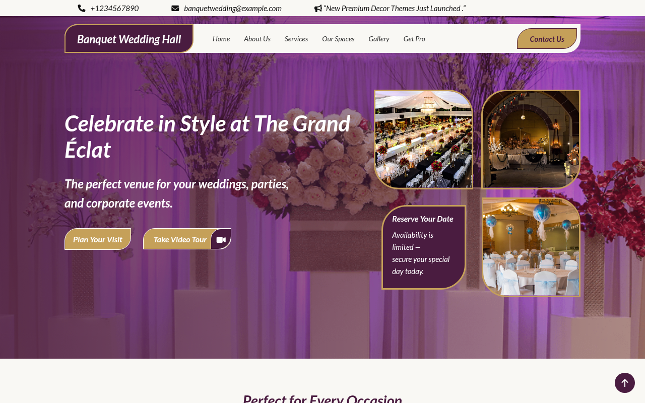 Десктоп — Banquet Wedding Hall