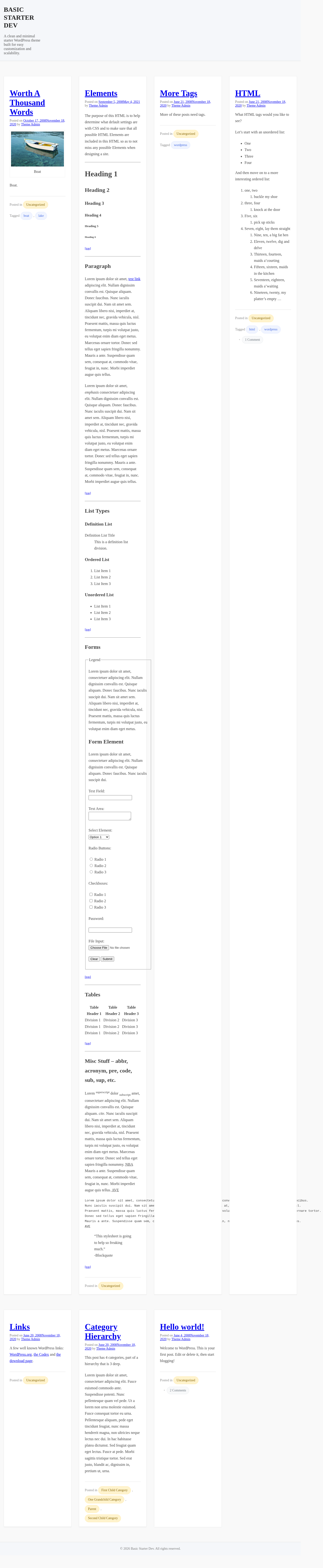 Десктоп (ниже) — Basic Starter Dev