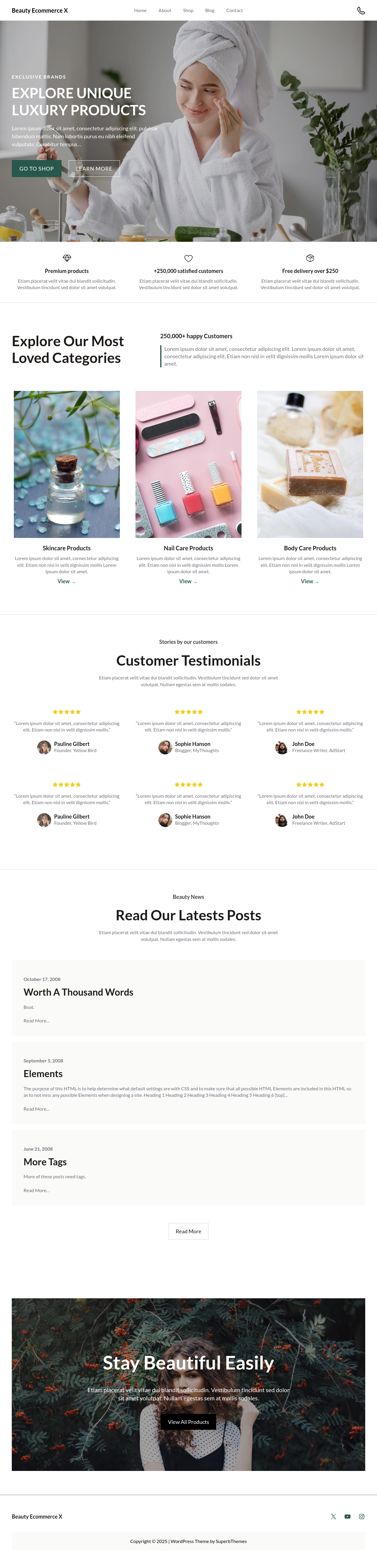 Десктоп (ниже) — Beauty Ecommerce X