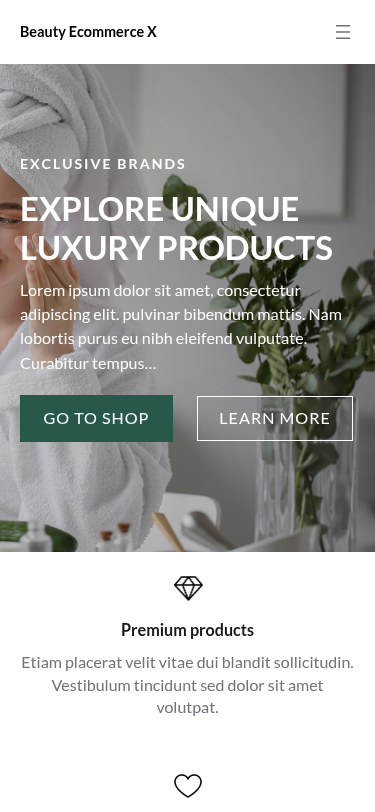 Мобильный вид — Beauty Ecommerce X