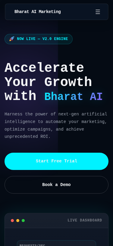 Мобильный вид — Bharat AI Marketing