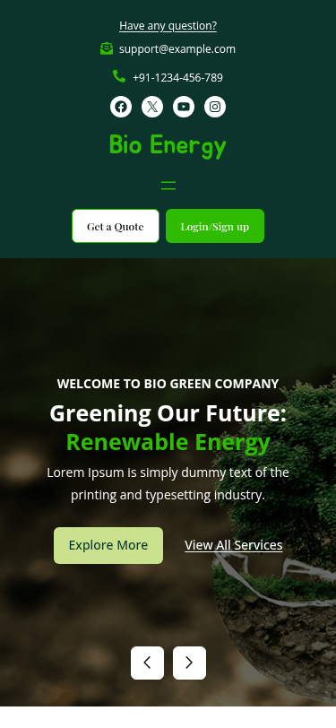 Мобильный вид — Bio Energy