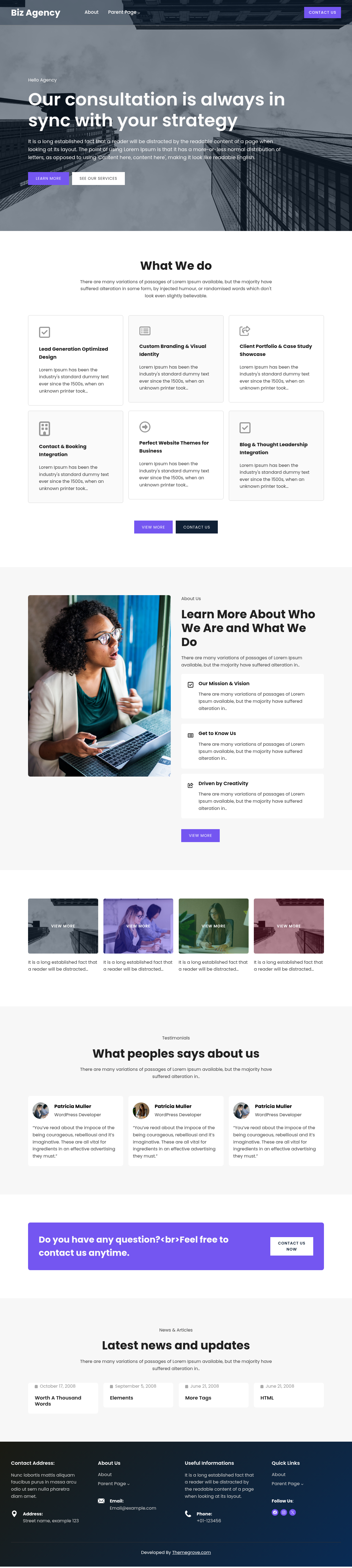 Десктоп (ниже) — Biz Agency