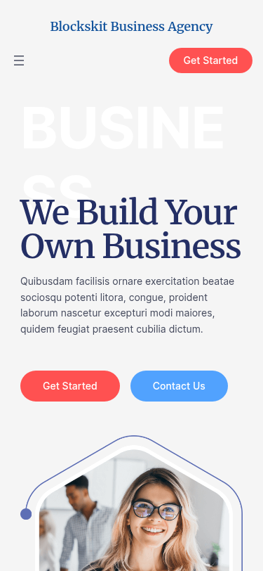 Мобильный вид — Blockskit Business Agency