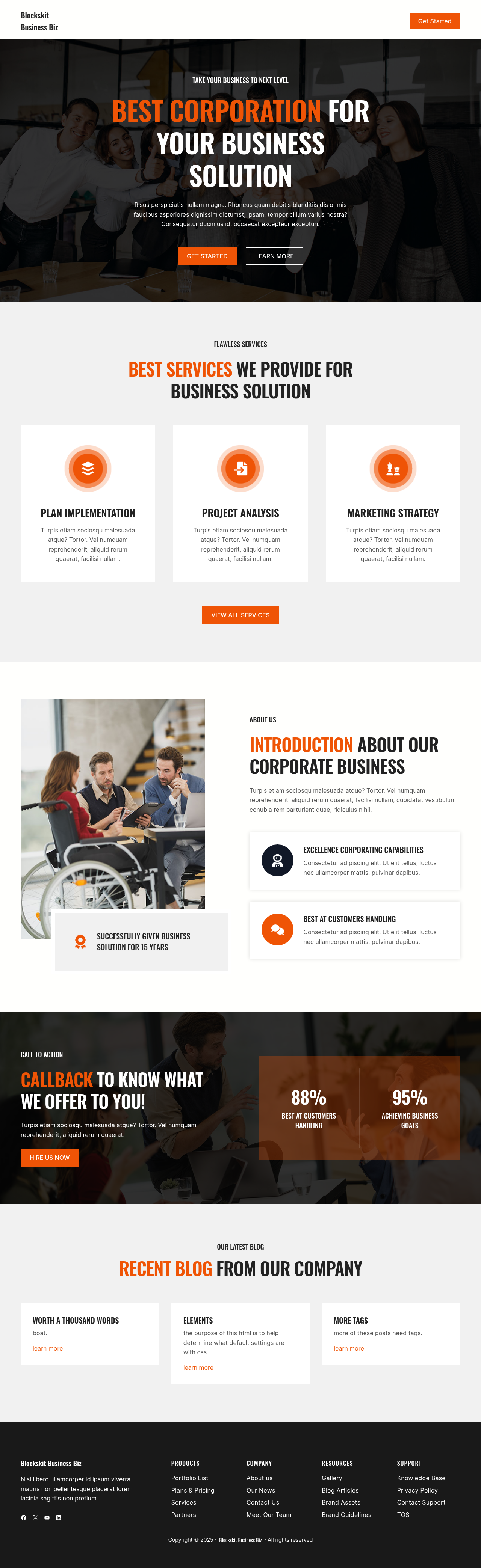 Десктоп (ниже) — Blockskit Business Biz