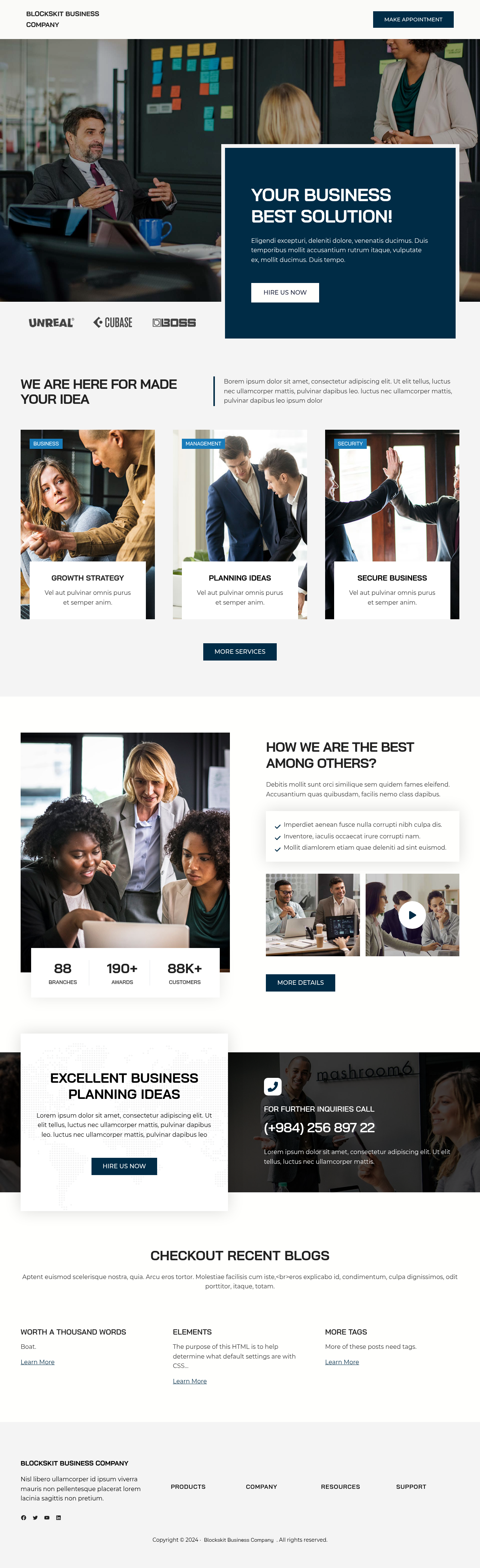Десктоп (ниже) — Blockskit Business Company