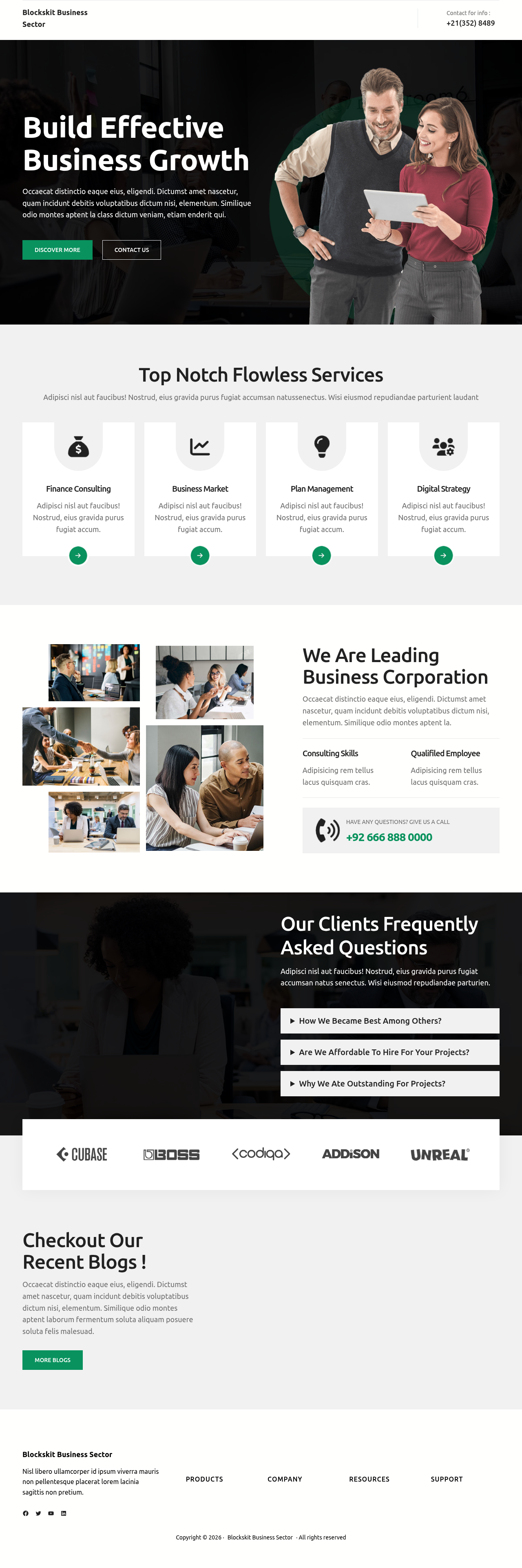 Десктоп (ниже) — Blockskit Business Sector