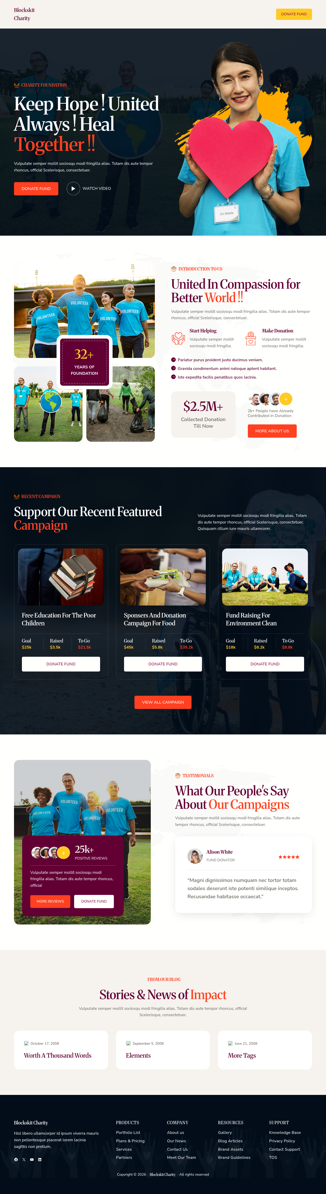 Десктоп (ниже) — Blockskit Charity
