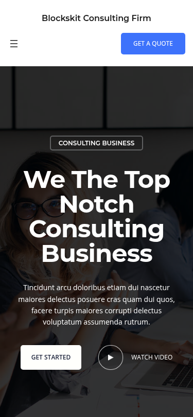 Мобильный вид — Blockskit Consulting Firm
