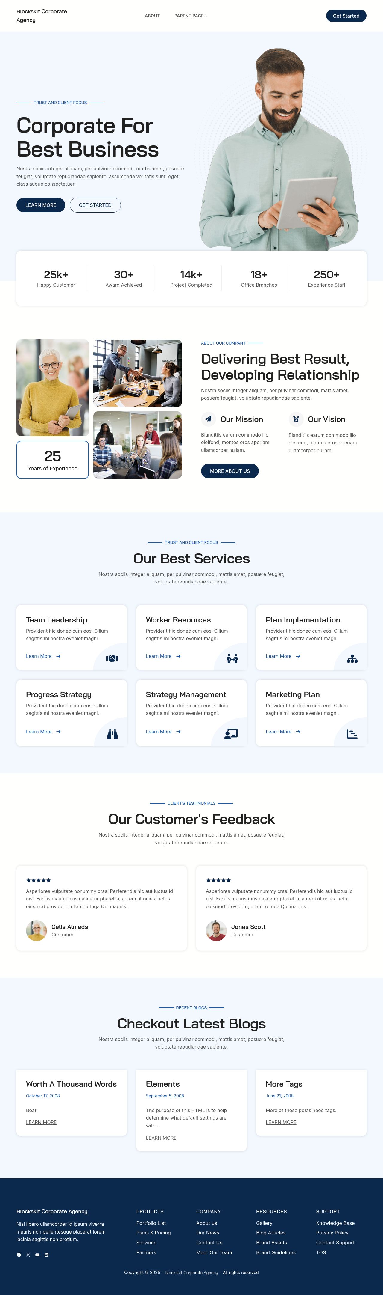Десктоп (ниже) — Blockskit Corporate Agency