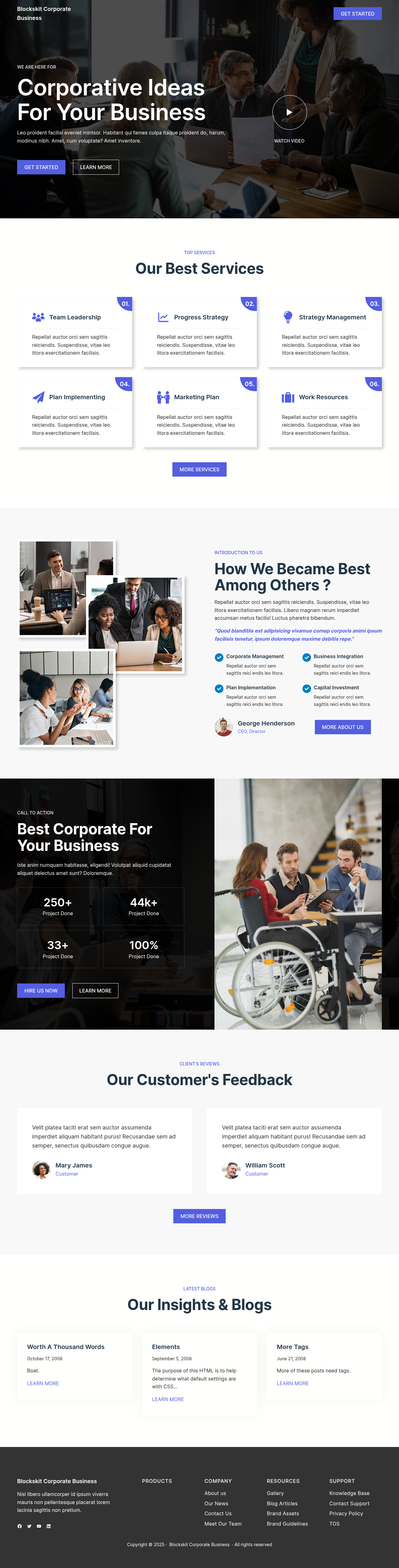 Десктоп (ниже) — Blockskit Corporate Business