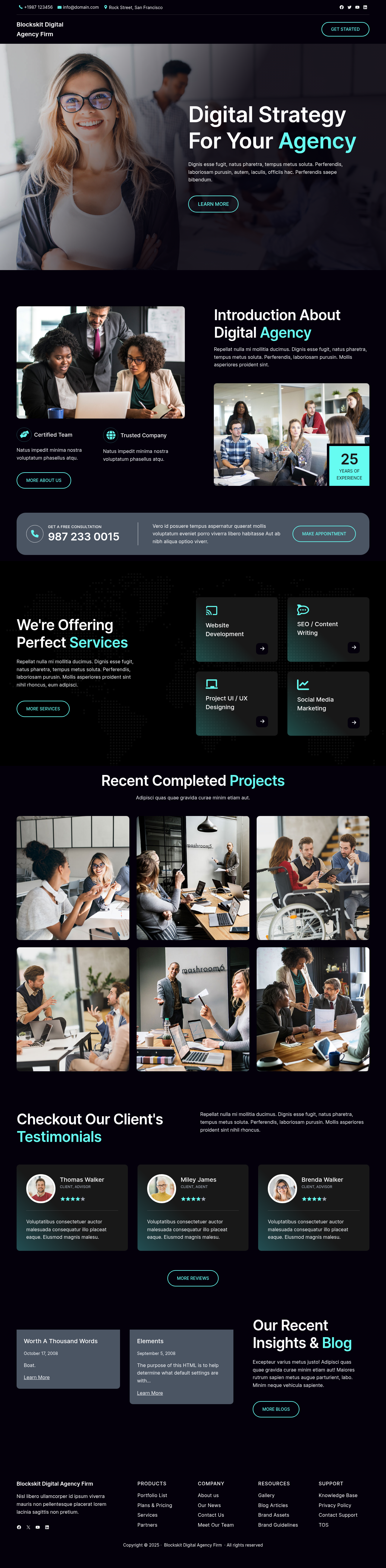Десктоп (ниже) — Blockskit Digital Agency Firm