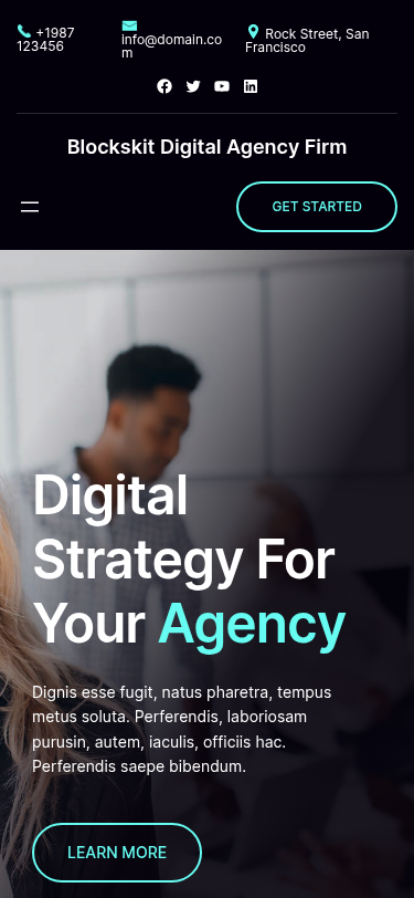 Мобильный вид — Blockskit Digital Agency Firm