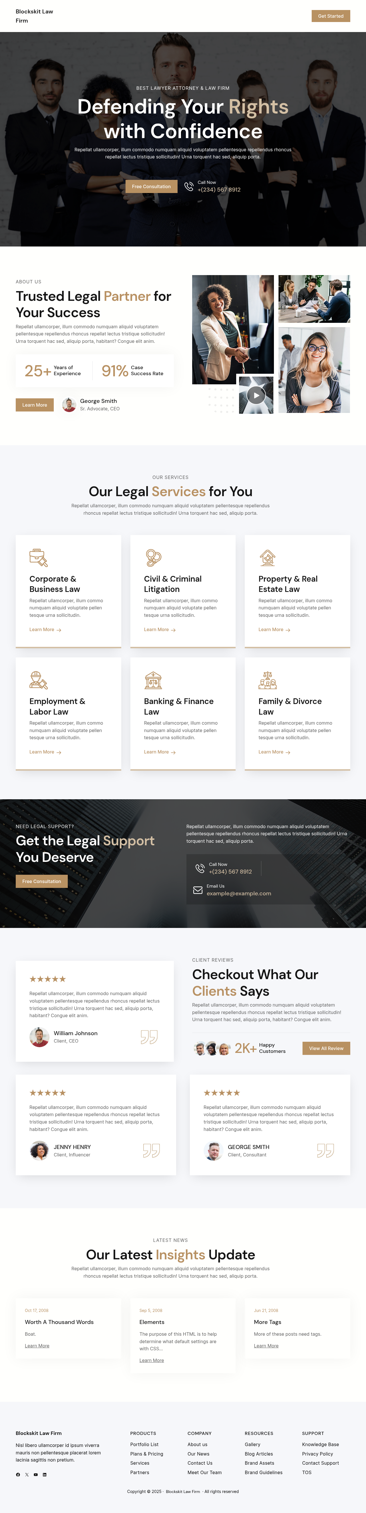 Десктоп (ниже) — Blockskit Law Firm