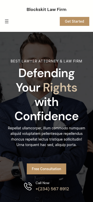 Мобильный вид — Blockskit Law Firm