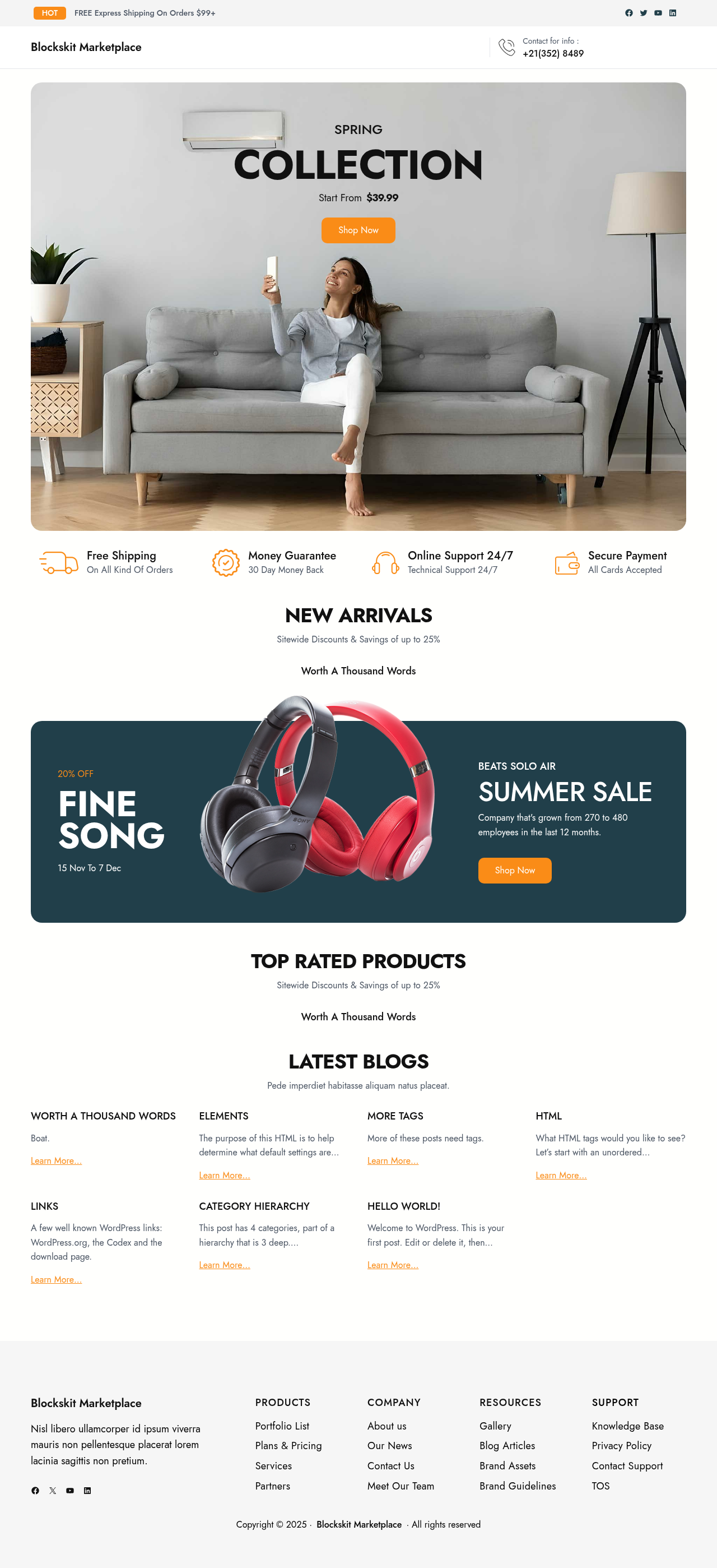 Десктоп (ниже) — Blockskit Marketplace