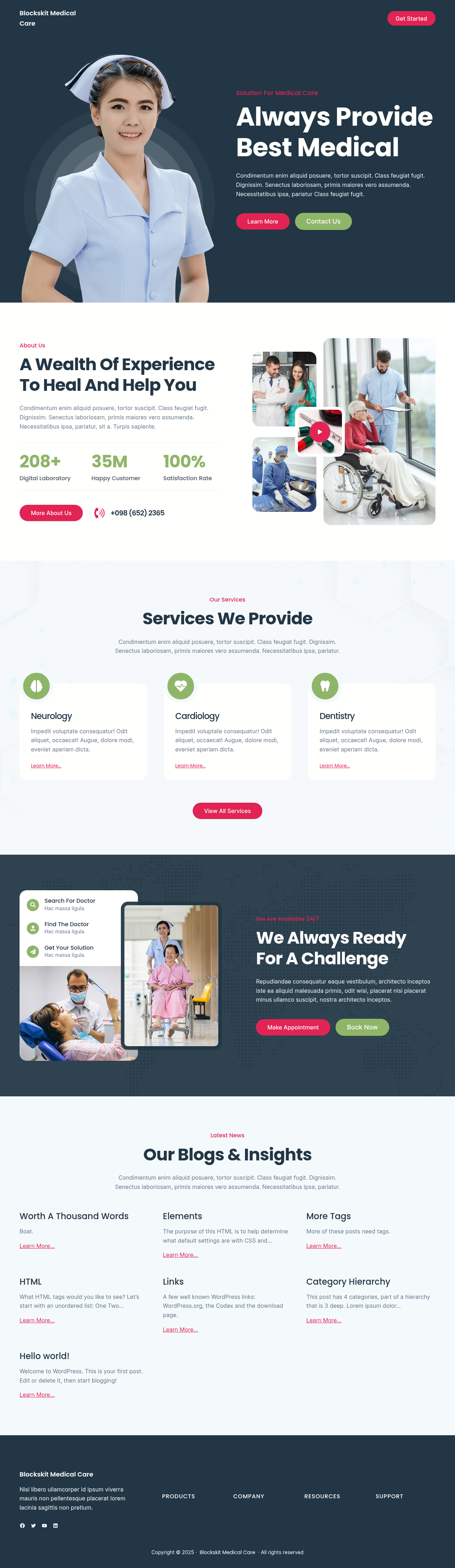 Десктоп (ниже) — Blockskit Medical Care