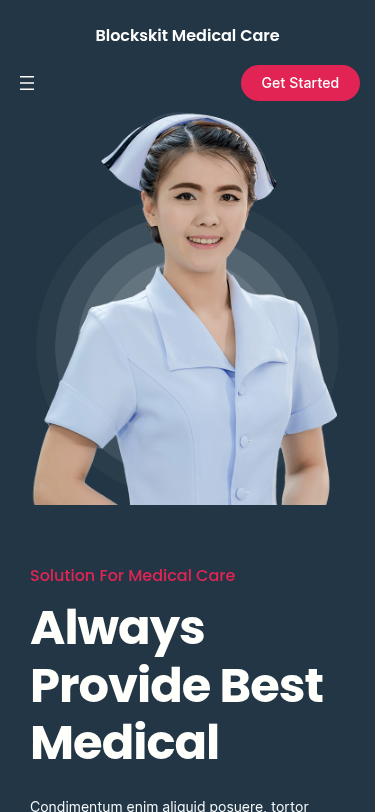 Мобильный вид — Blockskit Medical Care