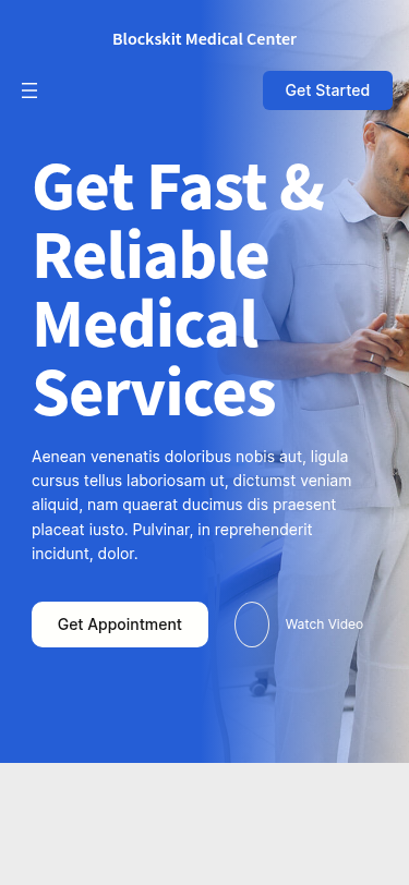 Мобильный вид — Blockskit Medical Center