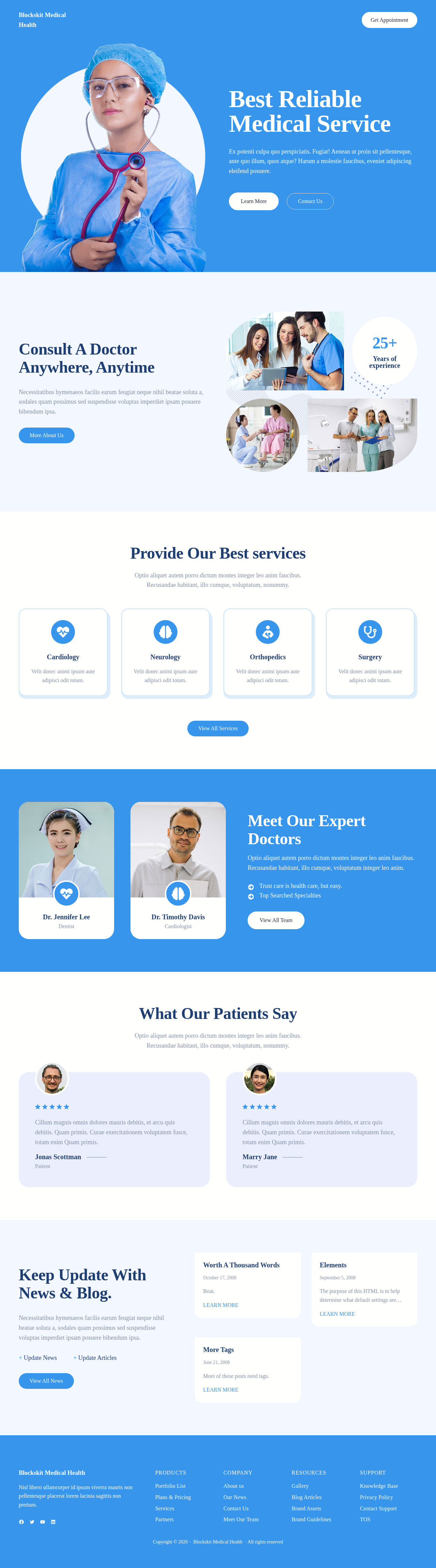Десктоп (ниже) — Blockskit Medical Health