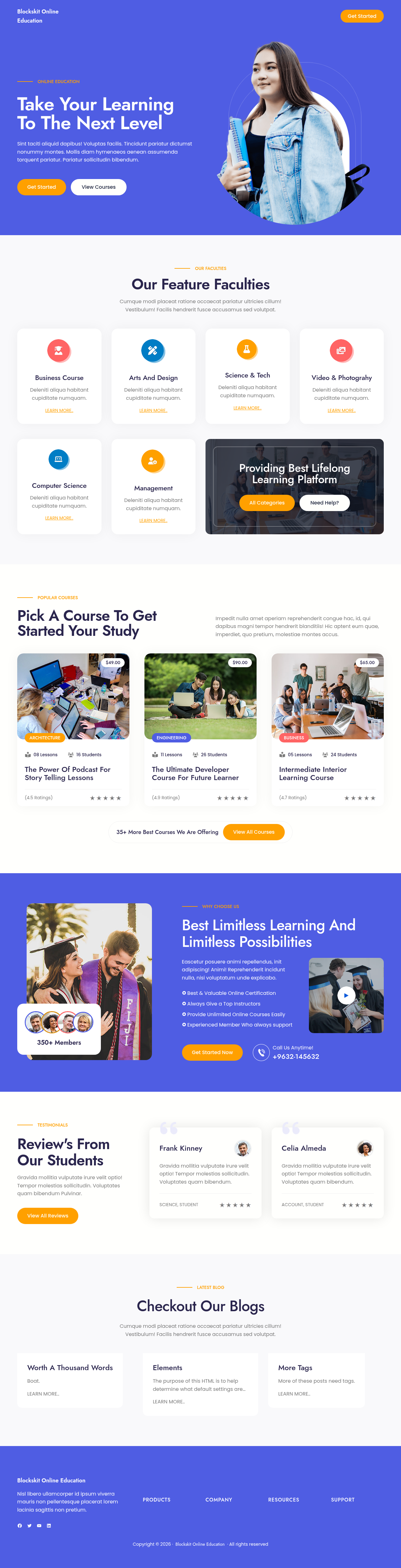 Десктоп (ниже) — Blockskit Online Education