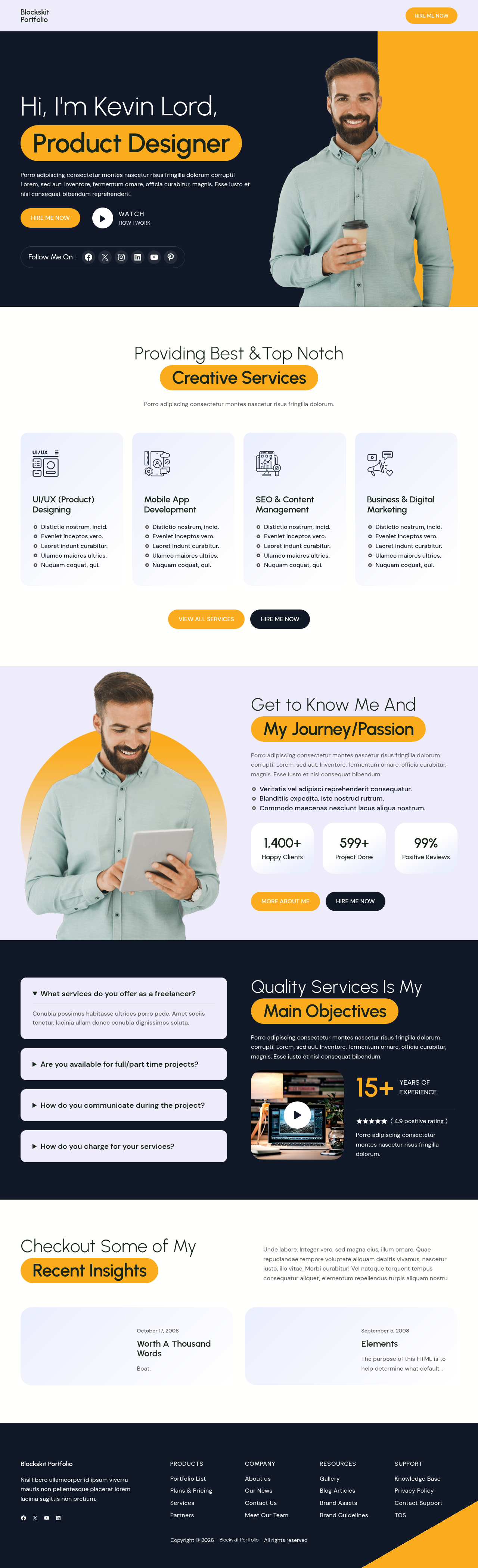 Десктоп (ниже) — Blockskit Portfolio