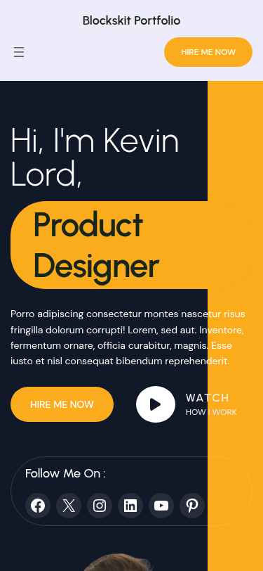 Мобильный вид — Blockskit Portfolio