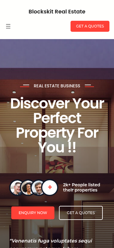 Мобильный вид — Blockskit Real Estate