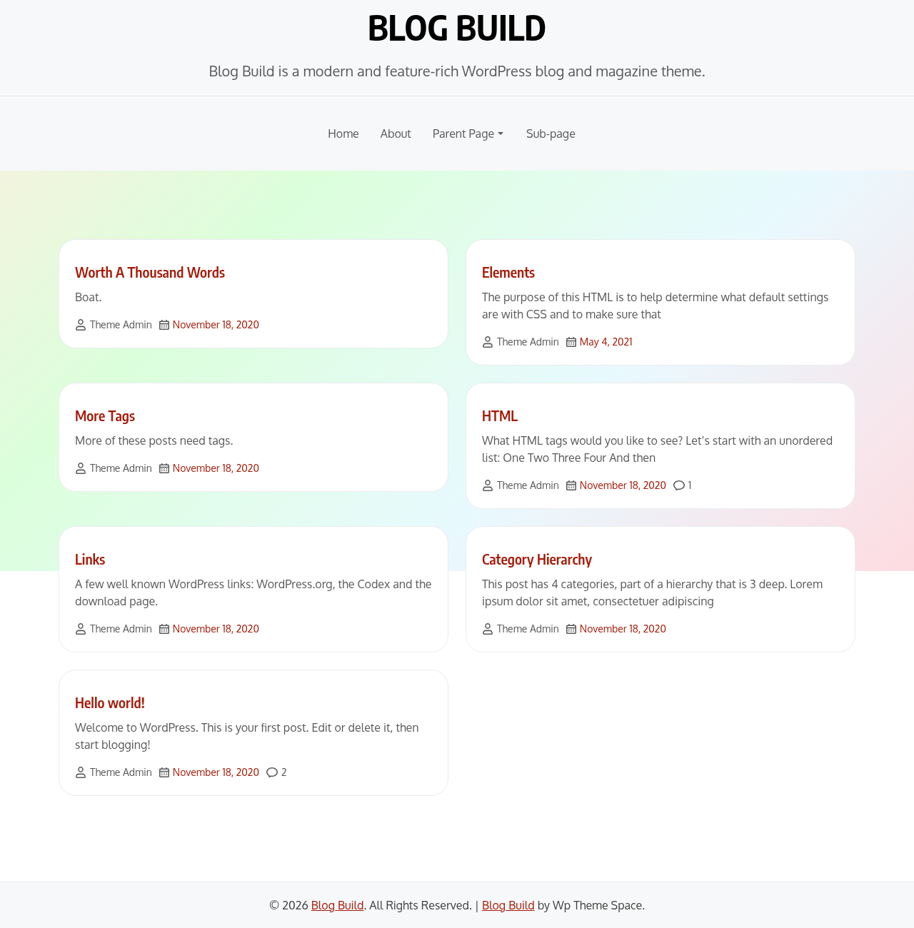 Десктоп (ниже) — Blog Build