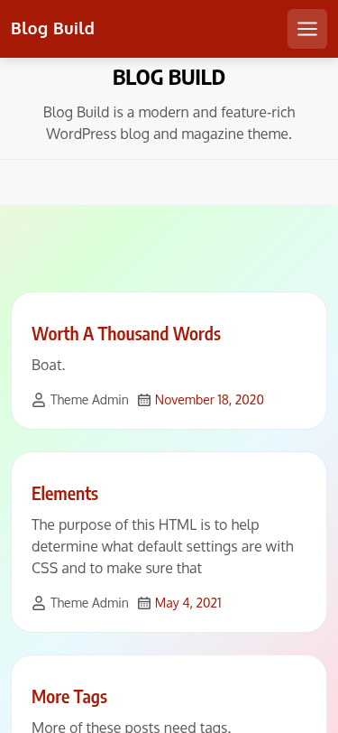 Мобильный вид — Blog Build